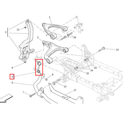 For Maserati Levante (2017+) 4pcs Left &amp; Right Front &amp; Rear Sway Bar Link OEM 670032003 670038692 670038693