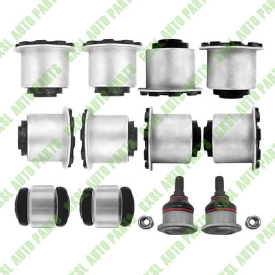 12 PCS For Aston Martin Front Rear Upper Control Arm Bushing Ball Joint Kit OEM 8D333084AC 4G433084BE 6G333084AB 8D333091AC 4G433091BE 6G333091AB 6G335K743AA 6G335K742AA 4G435K742BC 4G435K743BC