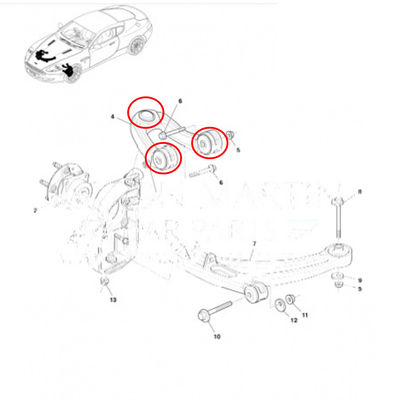 12 PCS For Aston Martin Front Rear Upper Control Arm Bushing Ball Joint Kit OEM 8D333084AC 4G433084BE 6G333084AB 8D333091AC 4G433091BE 6G333091AB 6G335K743AA 6G335K742AA 4G435K742BC 4G435K743BC