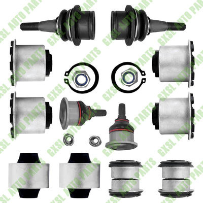 14PCS For Aston Martin Front Upper Lower Control Arm Bushing Ball Joint Kit OEM 8D333084AC 4G433084BE 6G333084AB 8D333091AC 4G433091BE 6G333091AB 4G433A052BE 8D333A052AC 4G433A053BF 8D333A053AC