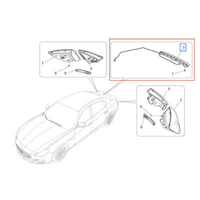For Maserati Ghibli Quattroporte 2014-2020 M156 High Mounted Brake Light OEM 670008130