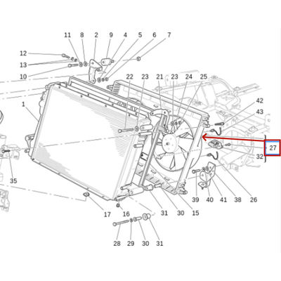 Per Maserati Quattroporte M139 Granturismo GT GranCabrio Ventilatore del radiatore OEM 263141