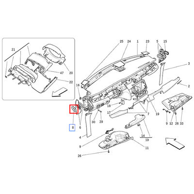 For Maserati Quattroporte (2013+) Dashboard Panel Gaskets OEM 673002029