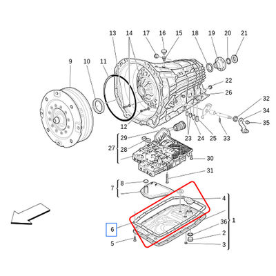 For Maserati GC GT Quattroporte 2pcs Complete Oil Filter &amp; Oil Sump Gasket OEM 227350 228048