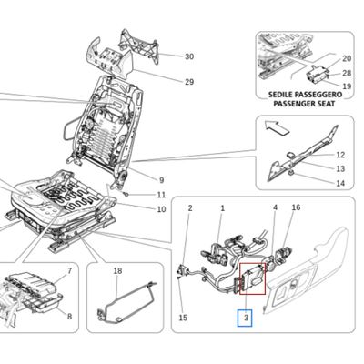 For Maserati Ghibli Levante 2014-2020 Front Left Driver Seat Control Switch Module OEM 673000295