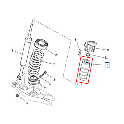 For Maserati Ghibli Quattroporte Rear Shock Absorber Dust Sleeve With Rubber Pad OEM 670038694 670038695