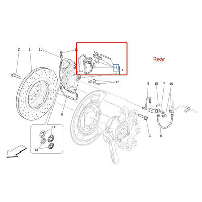For Maserati Ghibli Quattroporte Front &amp; Resr Brake Pads Set OEM 673010319 673010325 673010331 673012039