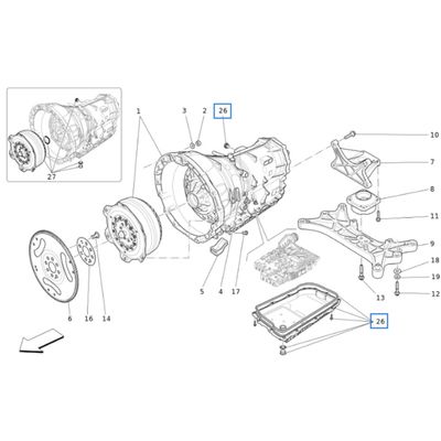 For Maserati Ghibli Quattroporte M156 2014-2017 Filter Transmission Oil Pan Kit OEM 673003178