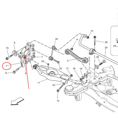 For Maserati M156 Quattroporte Ghibli V6 2014+ Left Side Rear Hub Bracket Steering Knuckles Claw Horns OEM 670006802