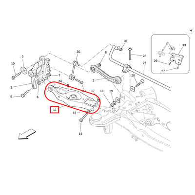 For Maserati Quattroporte M156 Ghibli M157 2013 Rear Lower Suspension Control Arm OEM 670036580