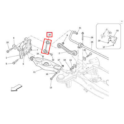 For Maserati Quattroporte M156 Ghibli M157 Rear Axle Sway Bar End Stabilizer Link Ball Joint OEM 670002744