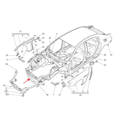 For Maserati Quattroporte M156 2013-2022 Front Cross Member Support Bracket OEM 673006239