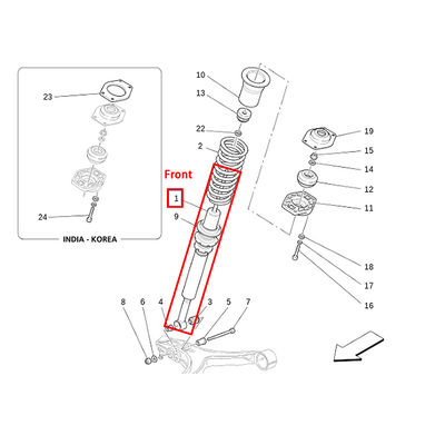 For Maserati Granturismo Front Shock Absorbers OEM 230031 306179