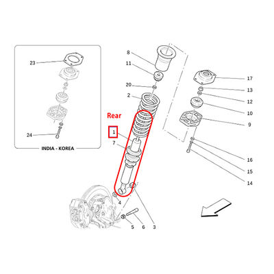 For Maserati Granturismo Rear Shock Absorbers OEM 230032 306180