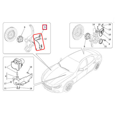 For Maserati Ghibli Front ABS Sensor OEM 670037273 Auto Parts