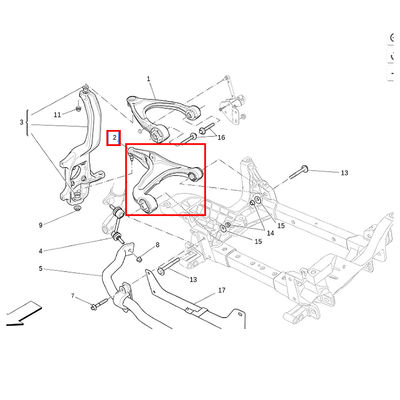 For Maserati Levante M161 2016-2020 Front Lower Suspension Left Control Arm OEM 670031993 670102479 670106362