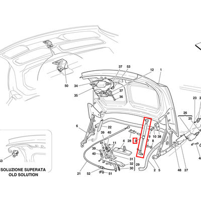 Για τη Ferrari 456GT 456GTA/578M/456M/550 πίσω αποβάθρα ανελκυστήρας υποστήριξης αερίου ελατήρια ηλεκτροσόκ προβολέα OEM 63701800