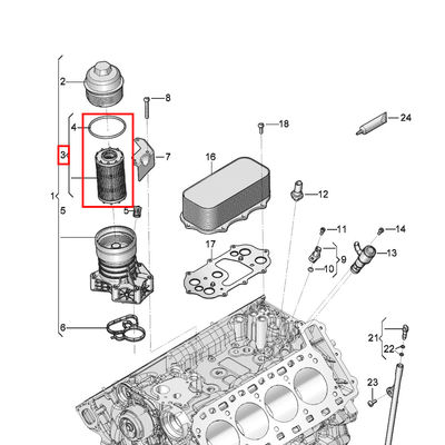 For Bentley New Cont.Convertible New Flying Spur 2019-2026 Oil Filter OEM 06M198405F